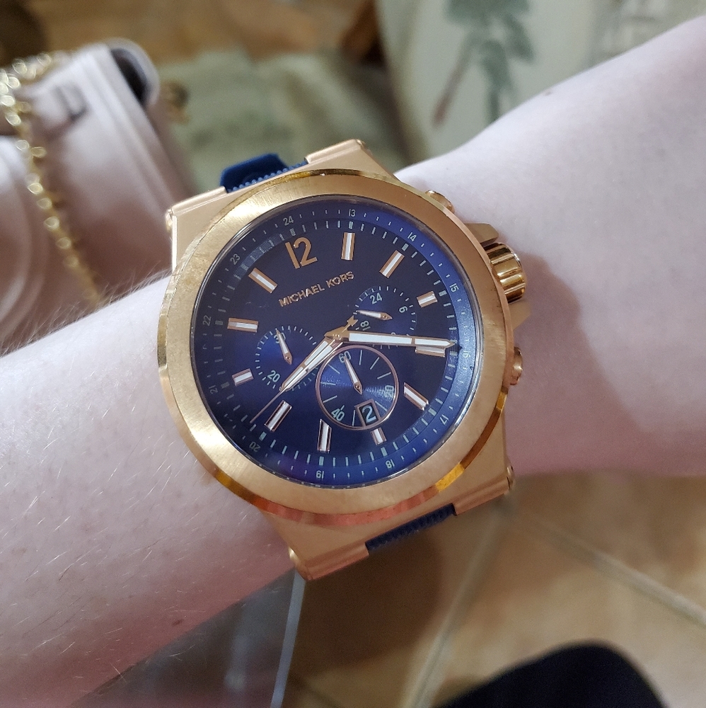 Michael Kors Dylan Oversized Rose Gold Navy Watch